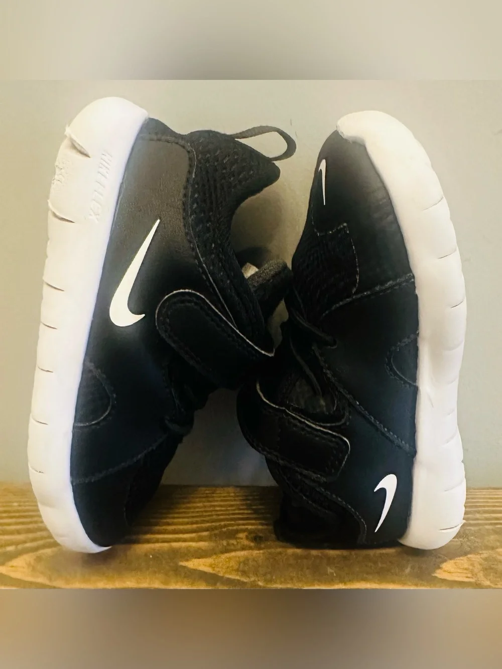 Nike Flex Contact 3 AR4155-001 Black White Toddler Shoes Sneakers Size 8C